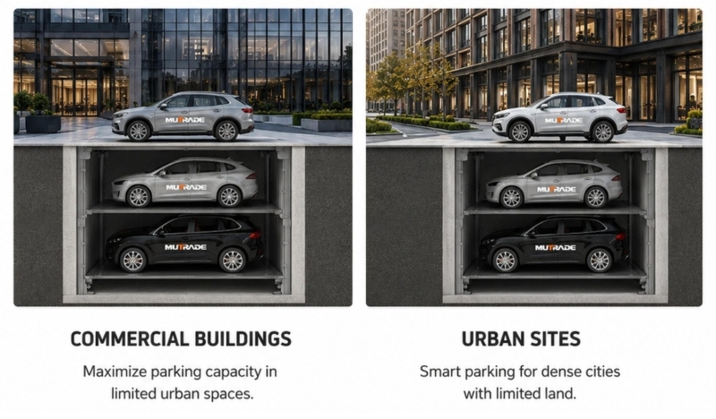 PFPP Pit Four Post Parking System Hidden Underground Parking for Premium and Space-Limited Projects 2 PFPP ピット 4 ポスト パーキング システム プレミアムおよびスペースが限られたプロジェクト向けの隠れた地下駐車場 2